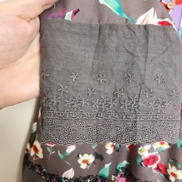 Multi Colored Tunic w/Embroidered Cuffs/Hem L NWOT - Picture 6 of 8